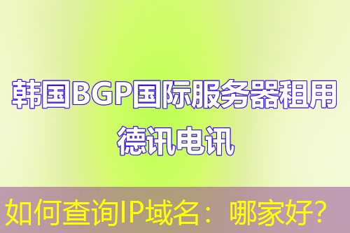如何查询IP域名：哪家好？